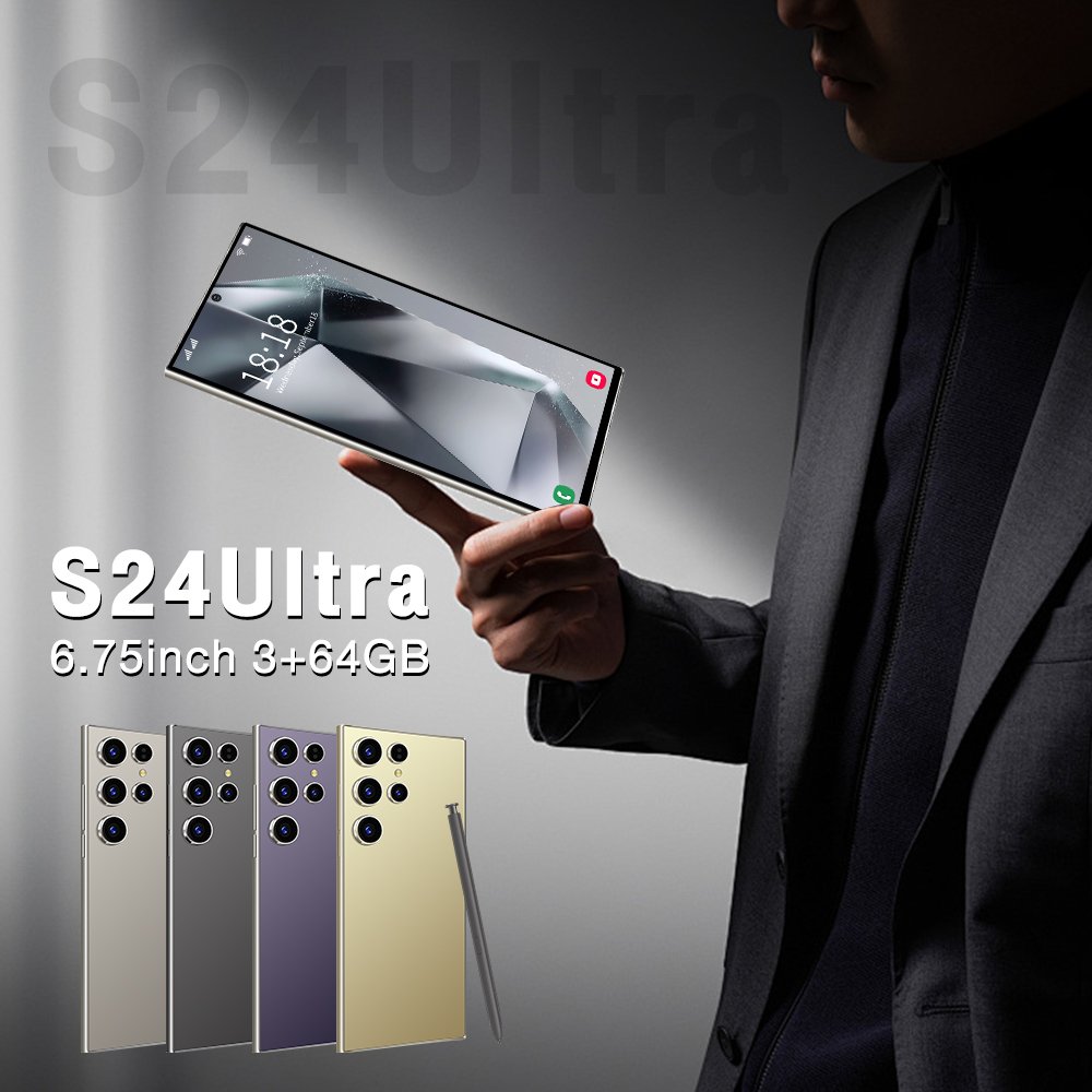 Original New Arrival S24 Ultra Unlocked AI Cell Phone with stylus ChatGPT 3+64GB Dual sim Android8.1 Smart Mobile Phone